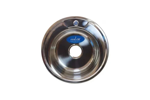Мойка MIXLINE (528185) круглая d51 (0,8)/17 врезная с сифоном