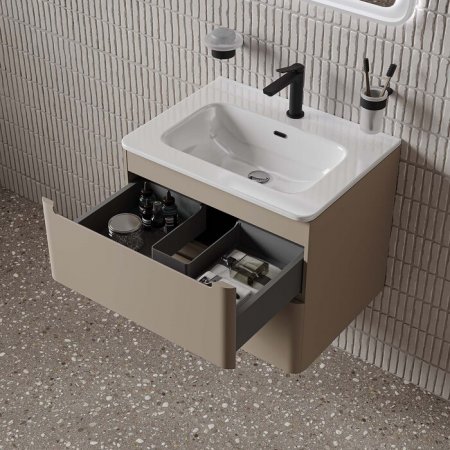 Тумба с умывальником, подвесная, 60 см, капучино, Edifice, ID EDI60C0i95K,