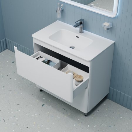 Тумба с умывальником, напольная "IDDIS Edifice 80" цвет белый арт.EDI80WFi95K