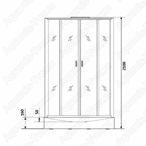 Кабина душевая "Niagara NG-6901-01Q BLACK 90*90*210 низкий поддон (16см) Тонированное 4 места