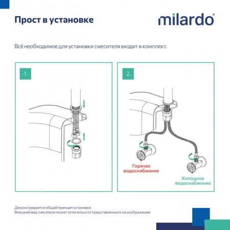 Смеситель для кухни с гиб. изливом и душ. насадкой, глянц. хром, Мил (Meal), Milardo, M07SB2FM05