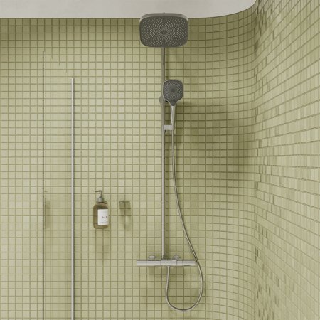 Душевая система с тропическим душем с термостатом, хром глянцевый, SpaHome, ID SPHSBTKi06,