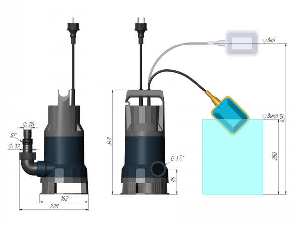 Насос "UNIPUMP" дренажный VORT-401 PW