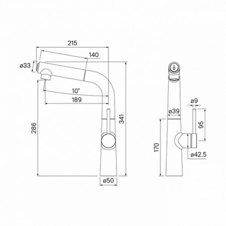 Смеситель кухни IDDIS "Pure" PURBLFBi05 с каналом для фильтрованной воды, черный