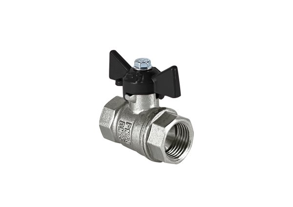 Кран шар. лат. DeltaPro для ВОДЫ   3/4" ВР/ВР бабочка, НИКЕЛ. VALFEX 11Б27фт1М (VF.217.NB1.034.DP)