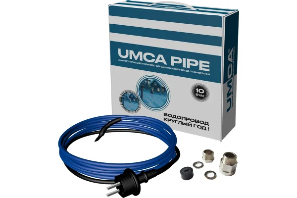 ГРЕЮЩИЙ КАБЕЛЬ UMCA PIPE 2 м для защиты труб от замерзания с фитингом 1/2" в комплекте (внутр.)