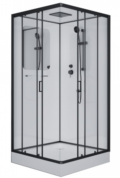 Кабина душевая "Niagara NG-6901-01Q BLACK 90*90*210 низкий поддон (16см) Тонированное 4 места