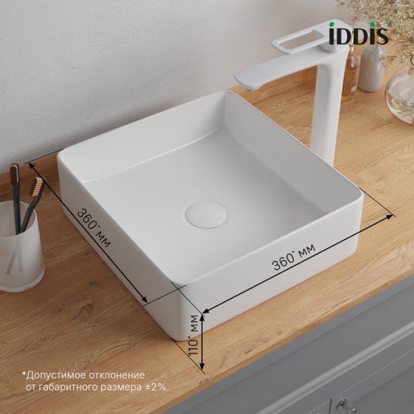 Умывальник накладной IDDIS "Slide" цвет белый глянец SLIWS01i27