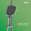 Душевая система с тропическим душем и изливом, матовый графит, Parker, ID PARGM3Fi06,
