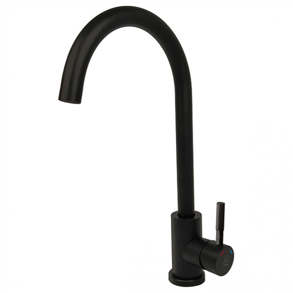 Смеситель кухни ARGO "SOLID 3503 black" черный,  излив, шар, сталь