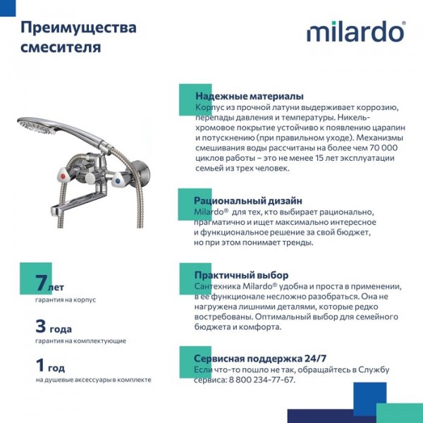 Смеситель для ванны, Tring, MI TRISB02M02,