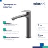 Смеситель для настольного умывальника, графит, Rora, MI RORGM01M01,
