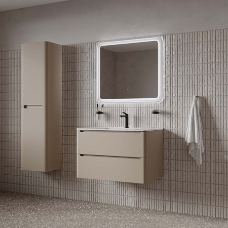 Тумба с умывальником, подвесная, 80 см, капучино, Edifice, ID EDI80C0i95K,