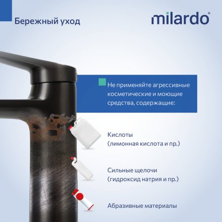 Смеситель для настольного умывальника, графит, Leap, MI LEAGM01M01,