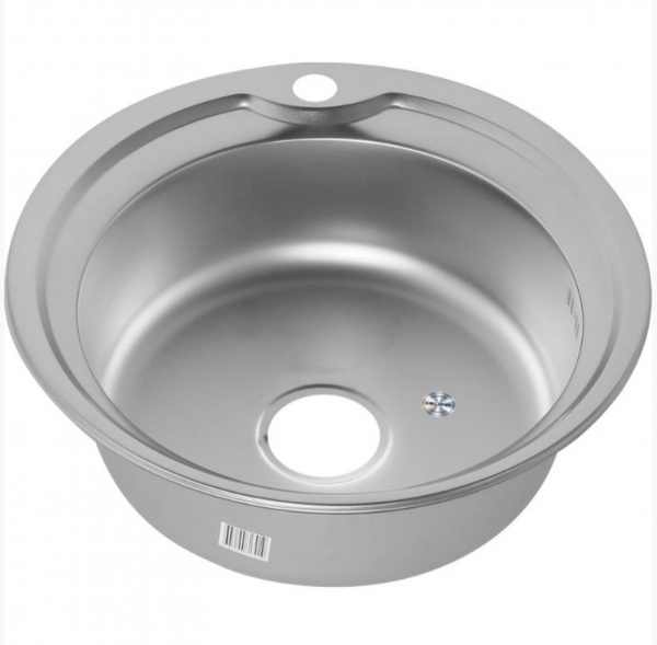 Мойка MELANA 510  0,8 /180 матовая врезная круглая с сифоном (001/2М*15) 510х510х180