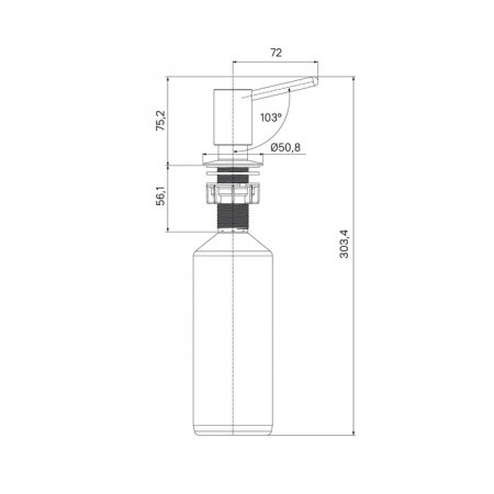Дозатор, латунь, сатин, Kitchen Line, ID SDIBN00i59,