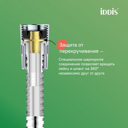 Шланг душевой 1,2м имп.-имп. "IDDIS" (арт.А50211-12) нерж.сталь