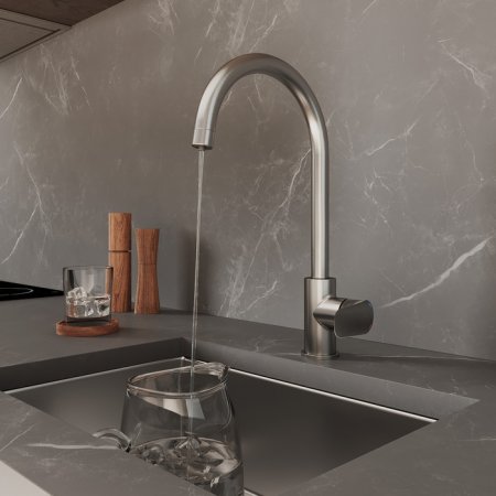 Смеситель для кухни с каналом для фильтрованной воды, сатин, Rora, MI RORBNFJM05,