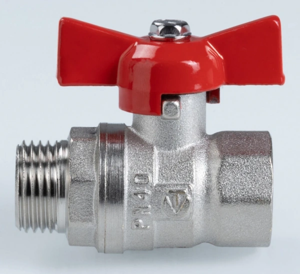 Кран шаровой VALTEC СТАНДАРТ, ГОСТ, бабочка 1/2", вн.-нар. (PN40) (VT.123.N.04), Россия