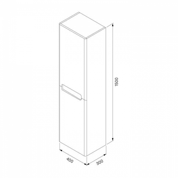 Пенал подвесной "IDDIS Edifice 40" цвет белый арт.EDI40W0i97