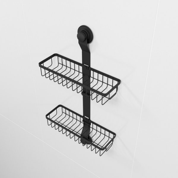 Двухъярусная прямая полка, проволока стальная, черный матовый, Easy, MI EAS0WS2M44,