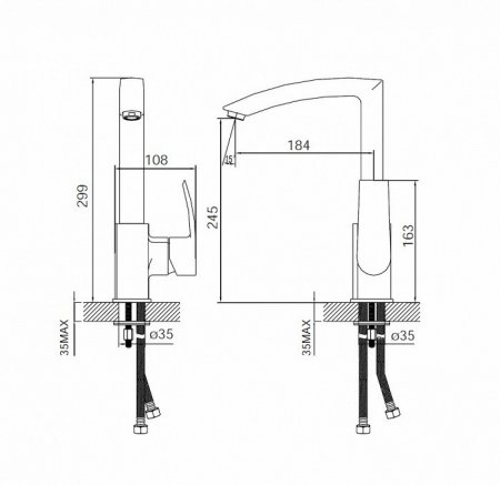 Смеситель кухни IDDIS "Vane" YA56177C кер.