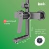 Душевая система с тропическим душем и изливом, матовый графит, Parker, ID PARGM3Fi06,