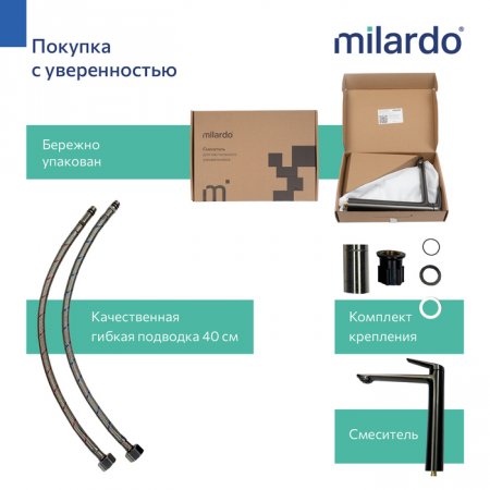 Смеситель для настольного умывальника, графит, Leap, MI LEAGM01M01,