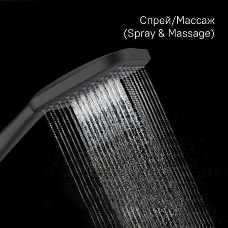 Лейка для душа, черная матовая, 3F, Ideal Spa, MI ILS3FBSM18,