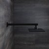 Кронштейн для верхнего душа в стену, квадратный, черный матовый, Optima Home, ID OPH40BSi61,
