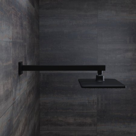 Кронштейн для верхнего душа в стену, квадратный, черный матовый, Optima Home, ID OPH40BSi61,
