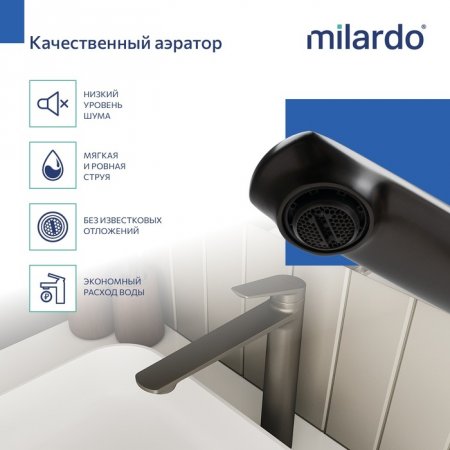 Смеситель для настольного умывальника, графит, Leap, MI LEAGM01M01,