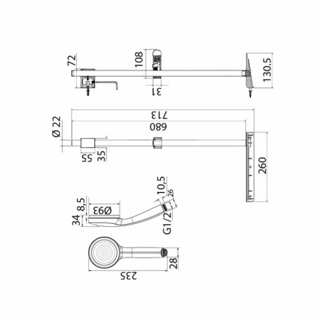 Душевой гарнитур "IDDIS SpaHome" арт.SPA1F68i16