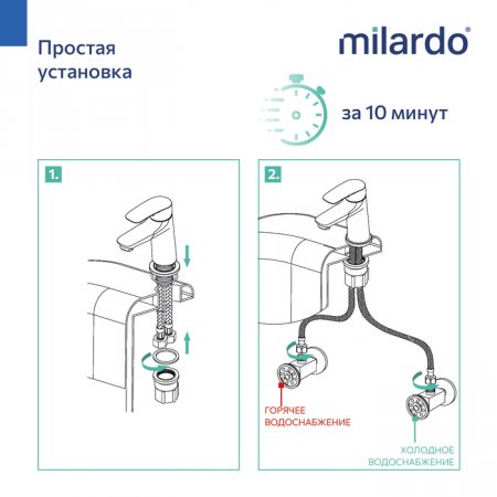 Смеситель для умывальника с гигиеническим душем, графит, Rora, MI RORGM01M08,