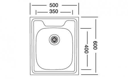 Мойка "Юкинокс" Стандарт STD500*600-5С /4С накладная (без акс.)