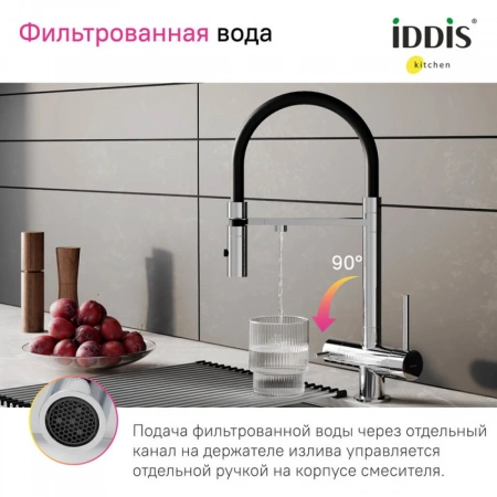 Смеситель кухни с фильтром и гибким изливом IDDIS "Ace" ACESBFFi05
