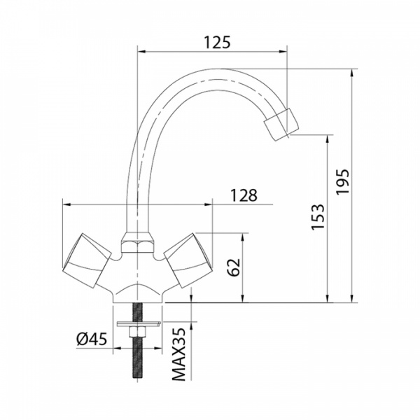 Смеситель тюльпан MILARDO "Tring" TRISB00M01
