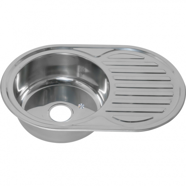 Мойка MELANA U 7750  0,8 /180 врезная овальная с сифоном