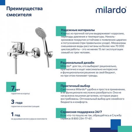 Смеситель для ванны, Horizont, MI HORSB02M02,
