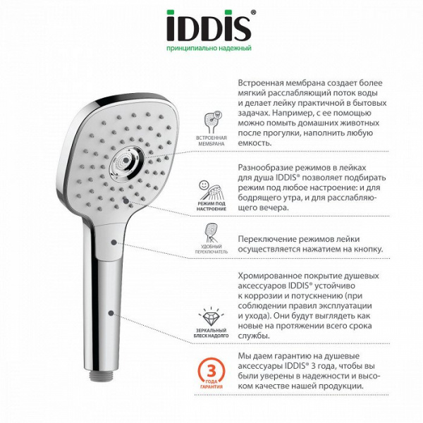 Лейка душевая "IDDIS Sena" SEN3F00i18