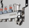 Коллекторная группа VALTEC из НЕРЖ. с регул. клап. и расх., 1"х8 вых. ЕК 3/4" (VTc.579.EMNX.0608)