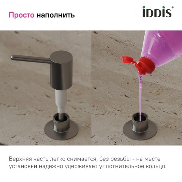 Дозатор, латунь, графит, Kitchen Line, ID SDIGM01i59,